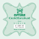 Optima Goldbrokat E-streng til 1/2-fiolin, 0,28 mm, løkke