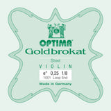 Optima Goldbrokat E-streng 1/8-fiolin, 0,25 mm, løkke
