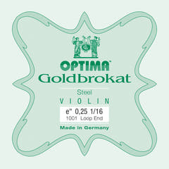 Optima Goldbrokat E-streng 1/16-fiolin, 0,25 mm, løkke