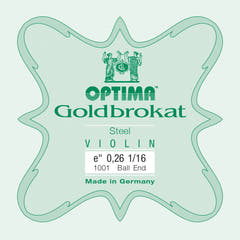 Optima Goldbrokat E-streng 1/16-fiolin, 0,26 mm, kule