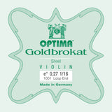 Optima Goldbrokat E-streng 1/16-fiolin, 0,27 mm, løkke