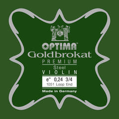 Optima Goldbrokat Premium E-streng 3/4-fiolin, 0,24 mm, løkke
