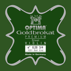 Optima Goldbrokat Premium E-streng 3/4-fioliner, 0,28 mm, kule