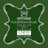 Optima Goldbrokat Premium E-streng 1/16-fioliner, 0,24 mm, kule