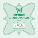 Optima Goldbrokat E-streng 3/4-fiol, 0,24 mm, løkke