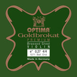 Optima Goldbrokat Premium Brassed E-streng 4/4-fiolin, 0,27 mm, kule