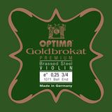 Optima Goldbrokat Premium Brassed E-streng 3/4-fiolin, 0,25 mm, kule