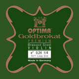 Optima Goldbrokat Premium Brassed E-streng til 1/4-fioliner, 0,24 mm, løkke
