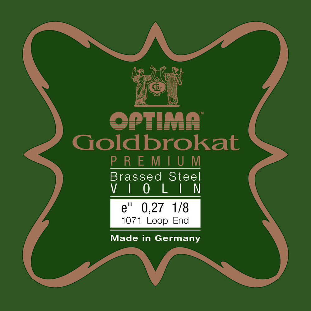 Optima Goldbrokat Premium Brassed E-streng 1/8-fioliner, 0,27 mm, løkke