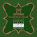 Optima Goldbrokat Premium Brassed E-streng til 1/16-fioliner, 0,27 mm, kule