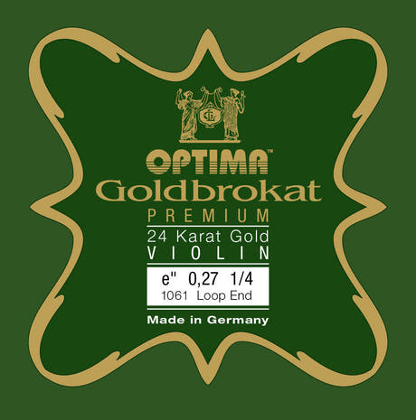 Optima Goldbrokat 24K Gold E-streng 1/4-fioliner, 0,27 mm, løkke