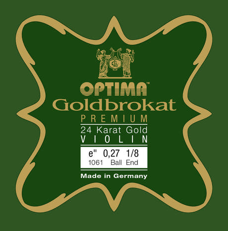 Optima Goldbrokat 24K Gold E-streng til 1/8-fiolin, 0,27 mm, kule