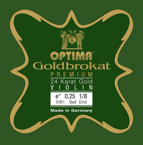 Optima Goldbrokat 24K Gold E-streng til 1/8-fioliner, 0,25 mm, kule