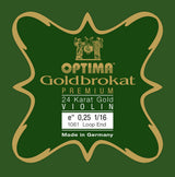 Optima Goldbrokat 24K Gold E-streng 1/16-fioliner, 0,25 mm, løkke