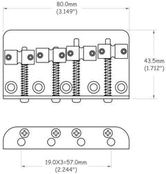 Partsland E-bass-bro 4-strengers - Forkrommet