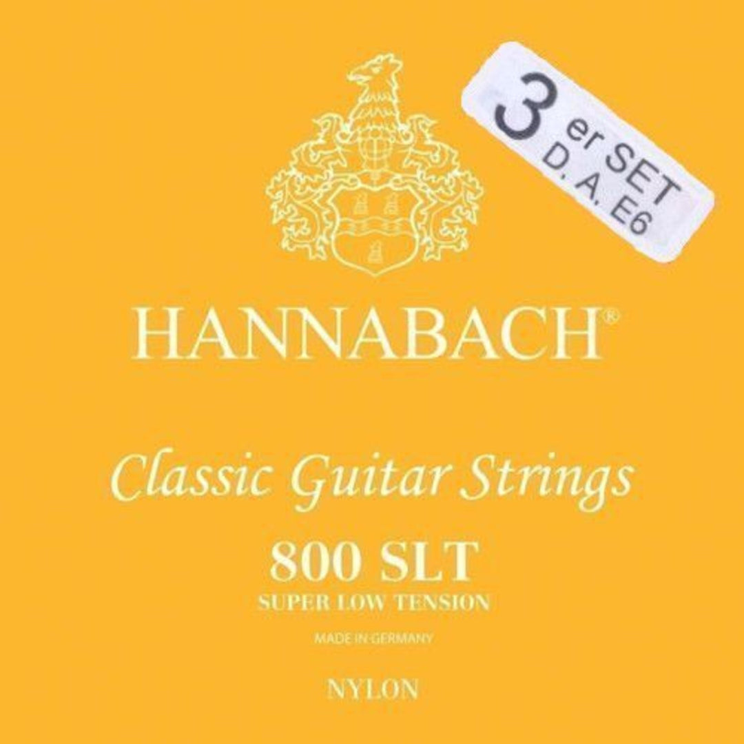 Hannabach strenger for klassisk Gitarer Serie 800 Super Low Tension sølvbelagt - sett med 3 bass (8007SLT)