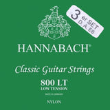 Hannabach strenger for klassisk Gitarer Serie 800 Low tension sølvbelagt - sett med 3 bass (8007LT)