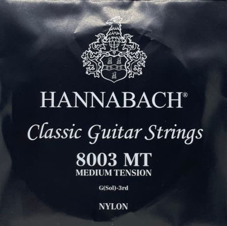 Hannabach 800 G3 diskantstreng til klassisk gitarer, medium tension