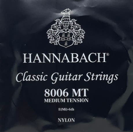 Hannabach 800 E6 bassstreng til klassisk gitar, medium tension