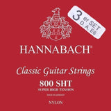 Hannabach strenger for klassisk Gitarer Serie 800 Super High Tension sølvbelagt - sett med 3 bass (8007SHT)