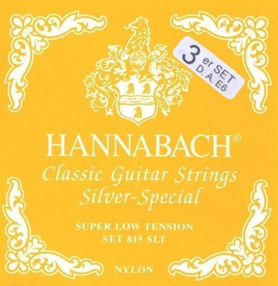 Hannabach strenger til klassisk gitar Serie 815 Super Low Tension Silver special - sett med 3 bassstrenger (8157SLT)