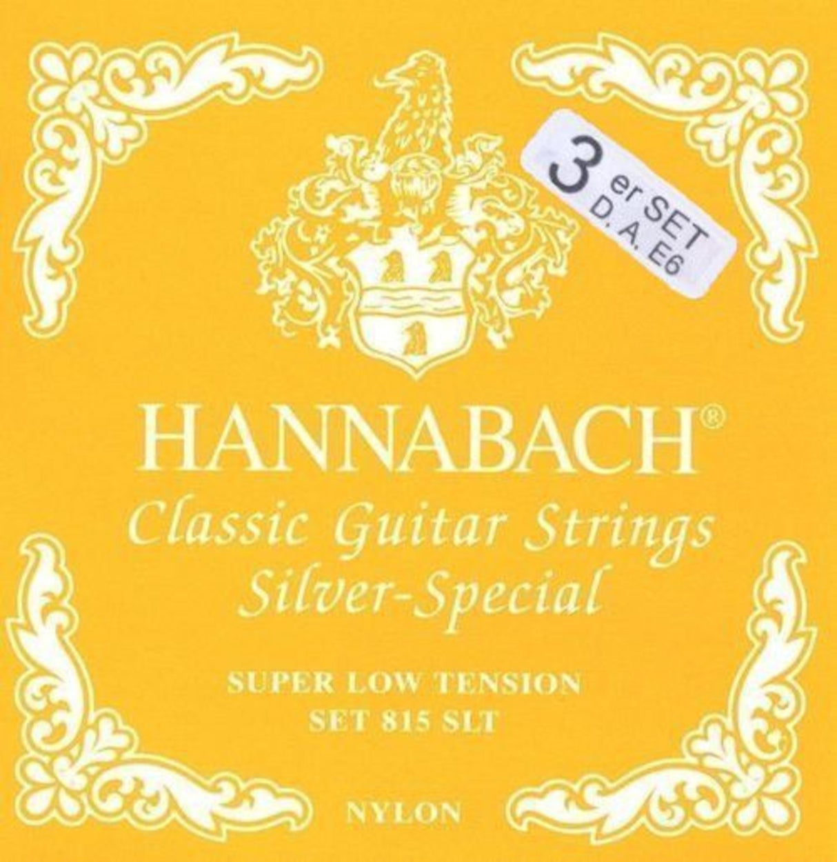 Hannabach strenger til klassisk gitar Serie 815 Super Low Tension Silver special - sett med 3 bassstrenger (8157SLT)