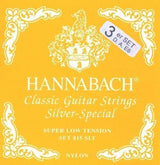Hannabach strenger til klassisk gitar Serie 815 Super Low Tension Silver special - sett med 3 bassstrenger (8157SLT)