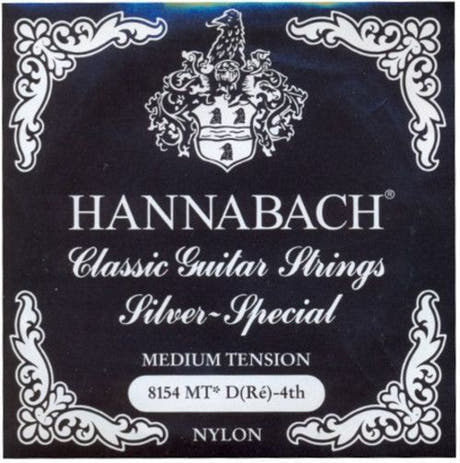 Hannabach 815 D4 bassstreng til klassisk gitar, medium spenning