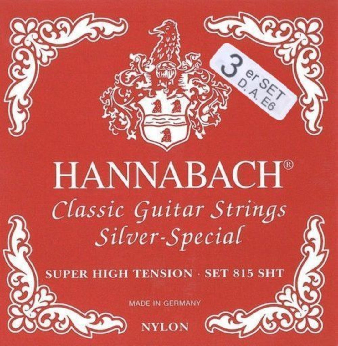 Hannabach strenger til klassisk gitar Serie 815 Super High Tension Silver special - 3 bass super high (8157SHT)