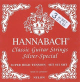 Hannabach strenger til klassisk gitar Serie 815 Super High Tension Silver special - 3 bass super high (8157SHT)