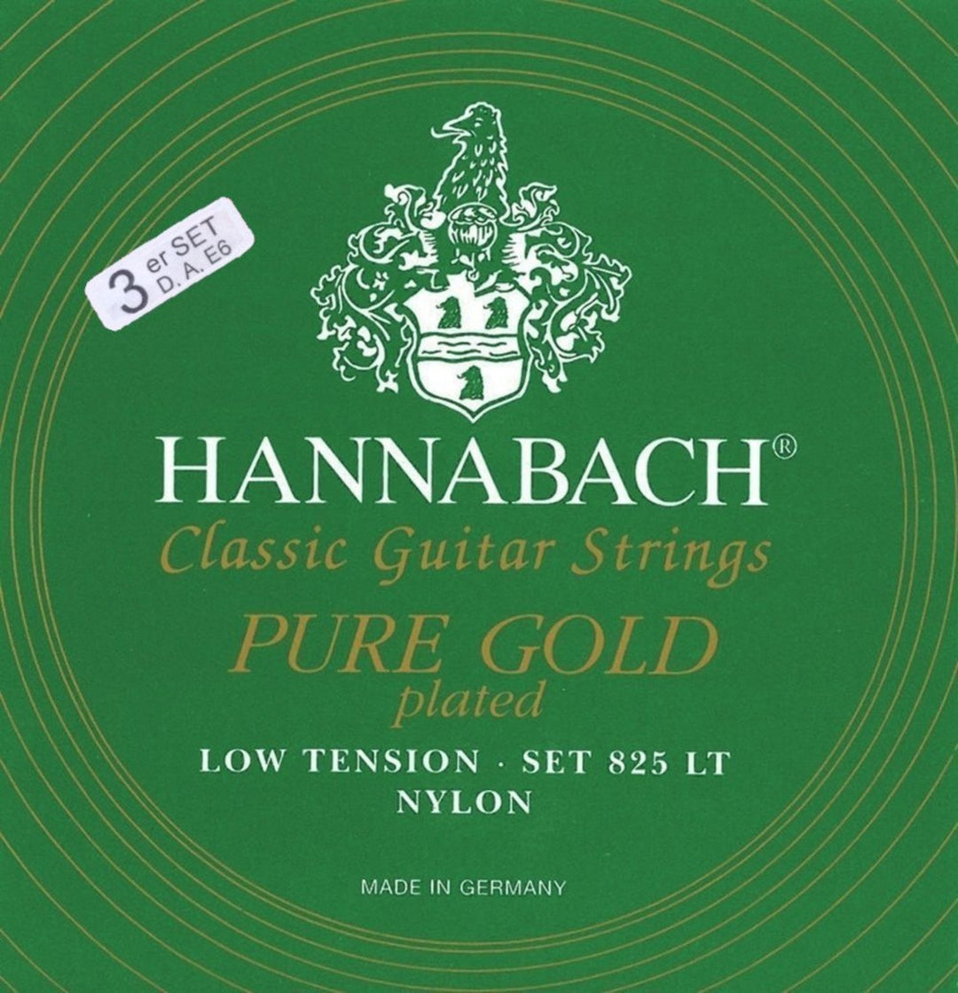 Hannabach strenger for klassisk Gitarer Serie 825 Low tension specialized gullbelagt - 3er Bass low (8257LT)