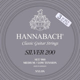 Hannabach-strenger til klassisk Gitarer Serie 900 Medium/Low Tension Silver 200 – 3er bass med-low (9007MLT)