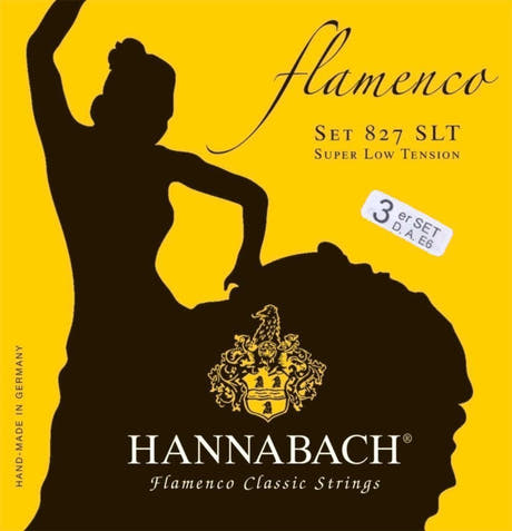 Hannabach strenger til klassisk gitar Serie 827 Super Low Tension Flamenco - sett med 3 bass-strenger (8277SLT)