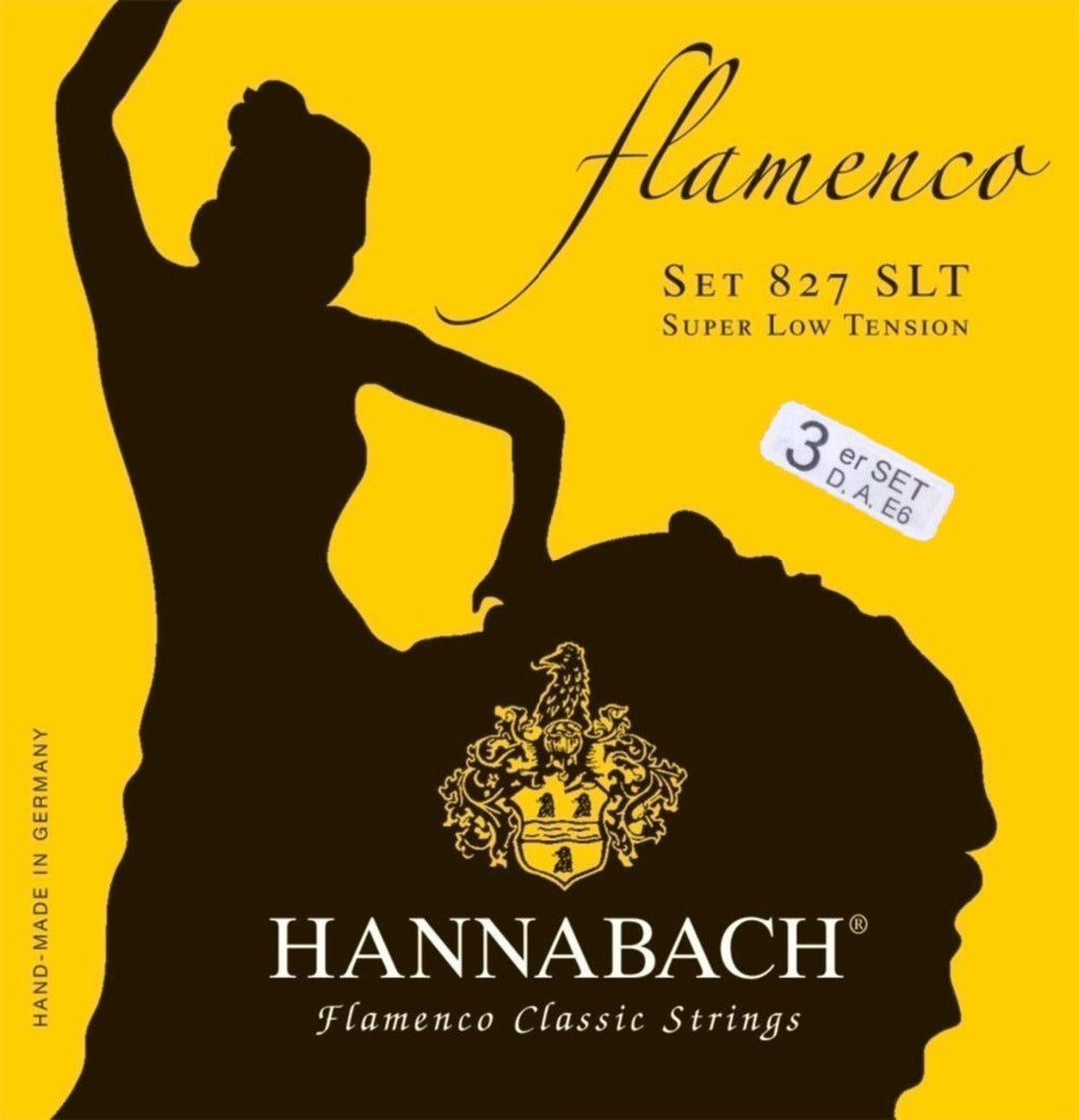 Hannabach strenger til klassisk gitar Serie 827 Super Low Tension Flamenco - sett med 3 bass-strenger (8277SLT)