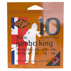 Rotosound Strenger til akustisk Gitarer Jumbo King - Sett 12-strengers ekstra lette 10-48 (JK30EL)