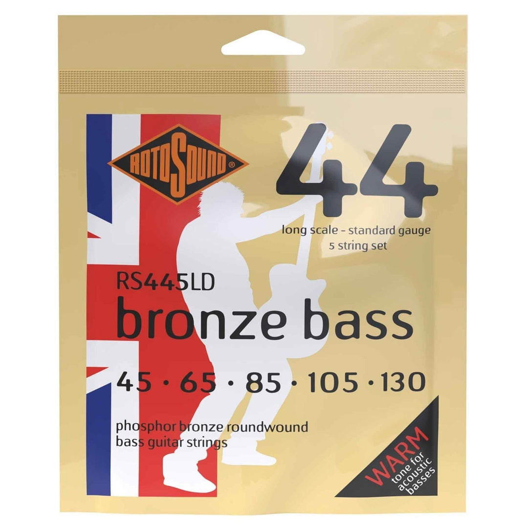 Rotosound strenger for akustisk bass Bronze Bass 44 - sett 5-strengers Standard 45-130 (RS445LD)