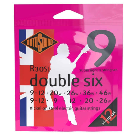 Rotosound Roto Pinks R30SL Double Six til 12-strenget elektrisk gitar 9-46