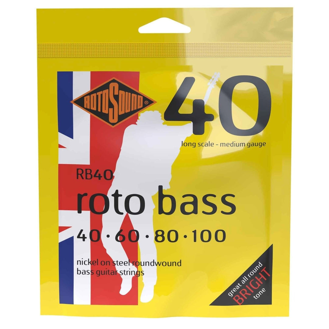 Rotosound E-bass-strenger Roto Bass - Sett 4-strengs Nickel Medium 40-100 (RB40)