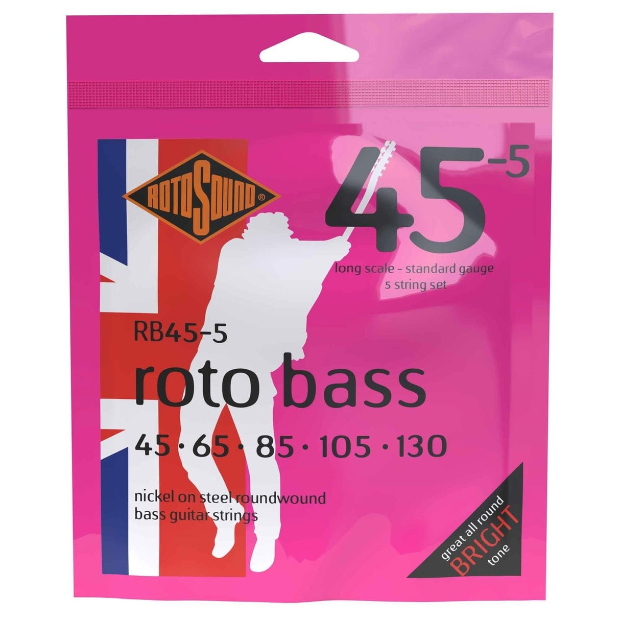 Rotosound E-bass-strenger Roto Bass - 5-strengers sett Nickel Standard 45-130 (RB45-5)