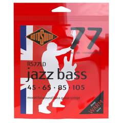 Rotosound Jazz Bass-strenger Jazz Bass 77 - Sett 4-strengs Flatwound Standard 45-105 (RS77LD)