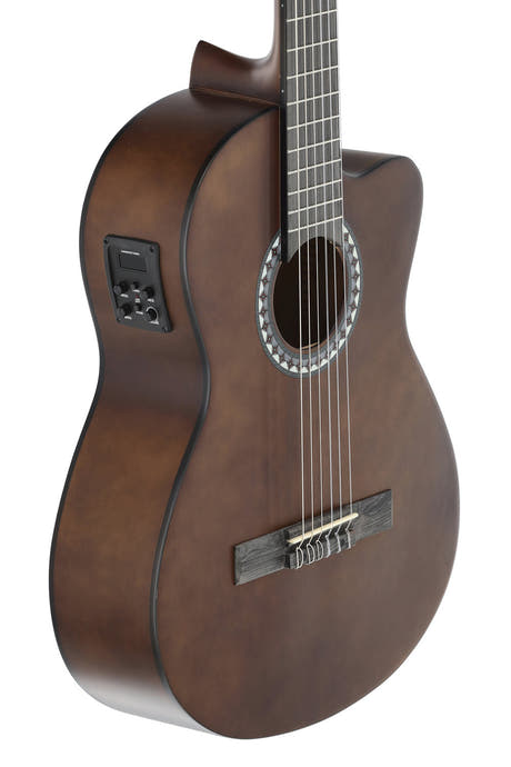 VGS Basic elektroakustisk klassisk gitar, valnøttfarget