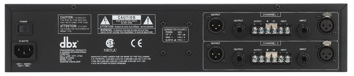 dbx 1215 2x 15-bånds grafisk equalizer