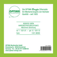 Optima strenger for siter Harpe/luftresonans-siter nylon grønn 1321 - Sett (1321.MSBE)