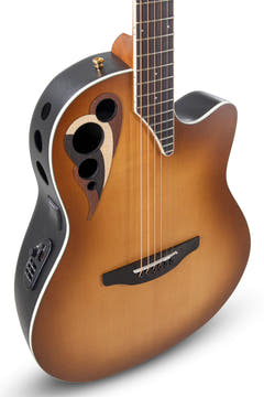 Ovation E-akustiske Gitarer Celebrity Elite Deluxe Deep Contour - Peach Burst Satin (CDX40-PB-G)