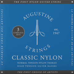 Augustine strenger for klassisk gitar Classic Label - 3 x sett Classic Blue (normal/high)