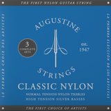 Augustine strenger for klassisk gitar Classic Label - 3 x sett Classic Blue (normal/high)