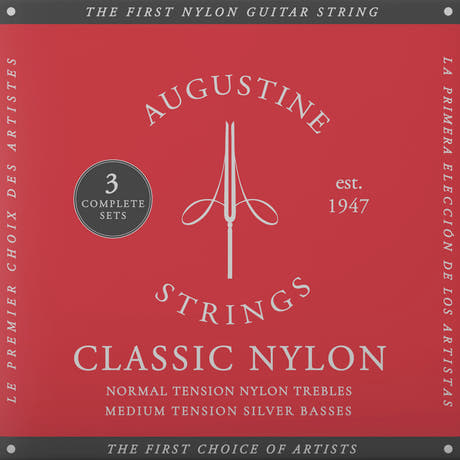 Augustine strenger for klassisk gitar Classic Label - 3 x sett Classic Red (normal/medium)