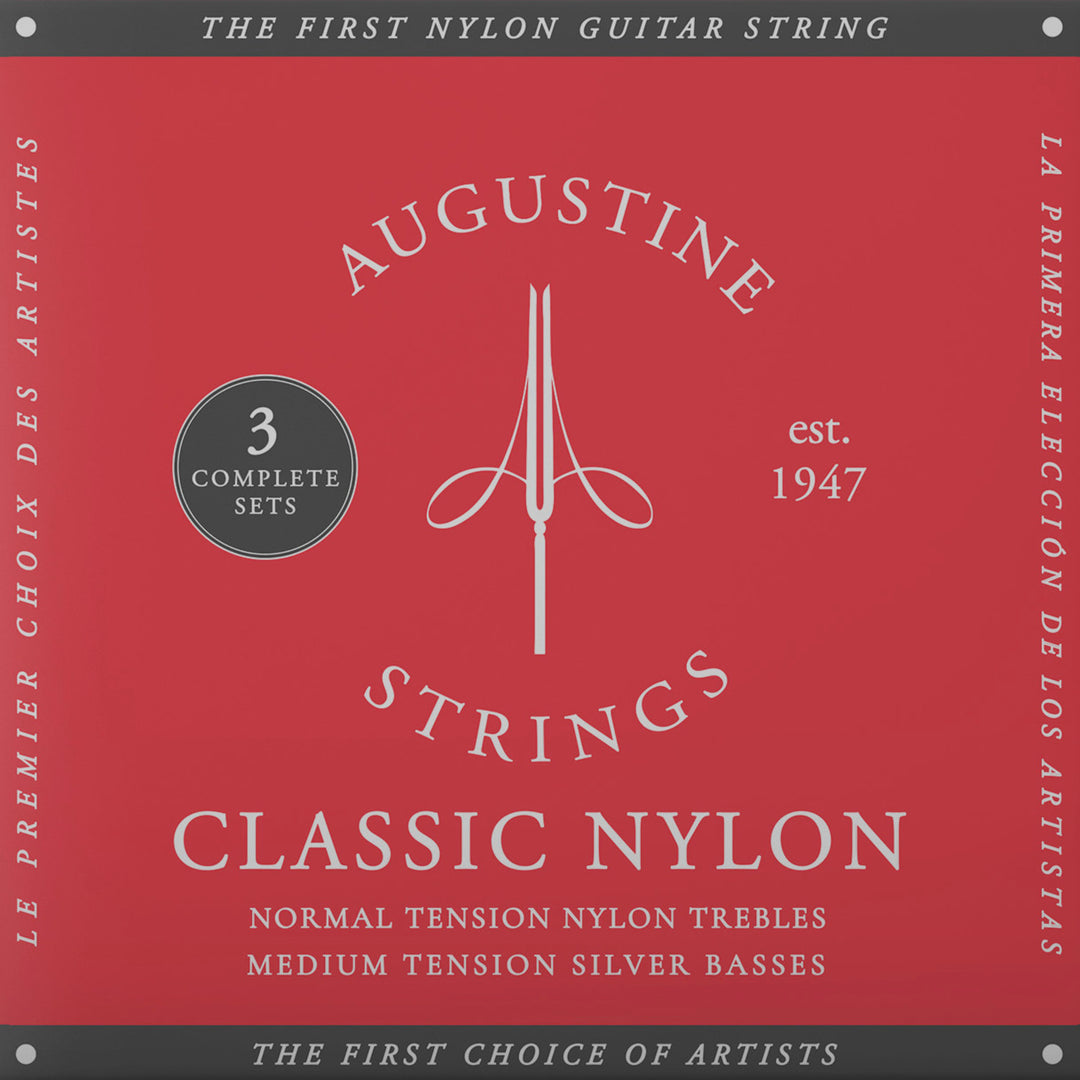 Augustine strenger for klassisk gitar Classic Label - 3 x sett Classic Red (normal/medium)