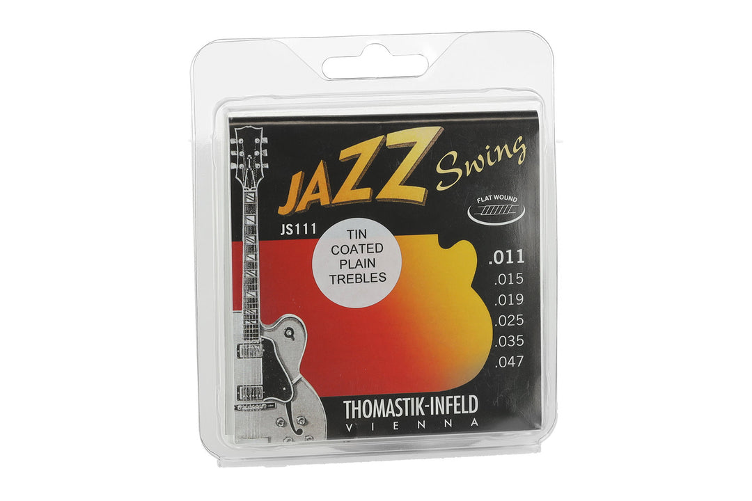 Thomastik-Infeld strenger til elgitar Jazz Swing Series Nickel Flat Wound - Sett 011 flatwound tinnbelagt (JS111T)