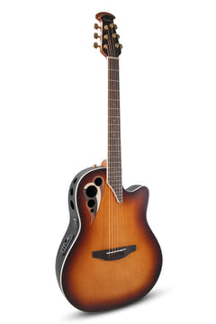 Ovation E-akustiske Gitarer Celebrity Elite Deluxe Deep Contour - Vintage Sunburst Satin (CDX40-1-G)